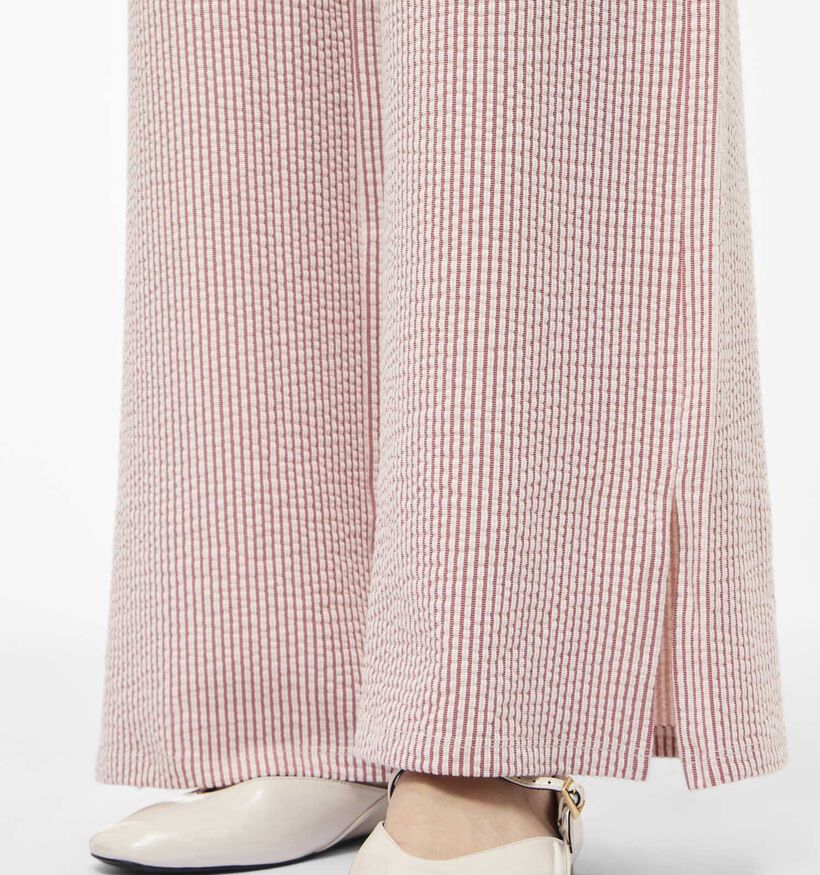 Vila Striplo Witte/Lichtrode Gestreepte Broek voor dames (375530)