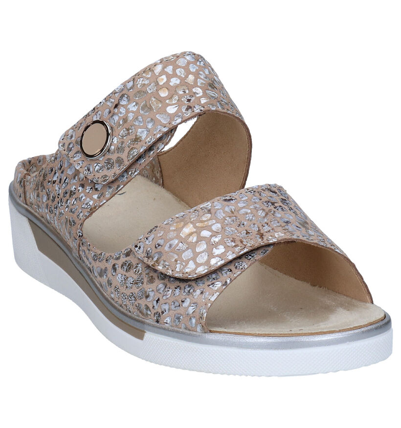 Ara Courtyard Mules en Taupe en textile (288968)