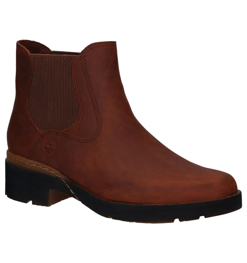 Timberland Graceyn Bottines Chelsea en Cognac en cuir (278848)