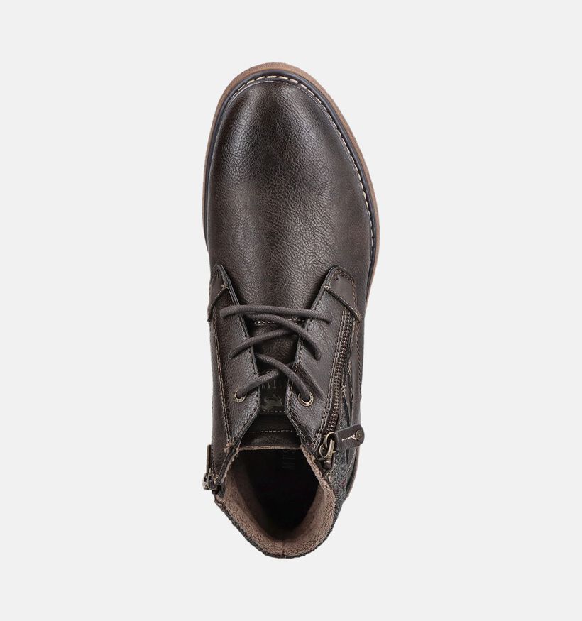 Mustang Donkerbruine Boots met Veters en Rits voor heren (378977)