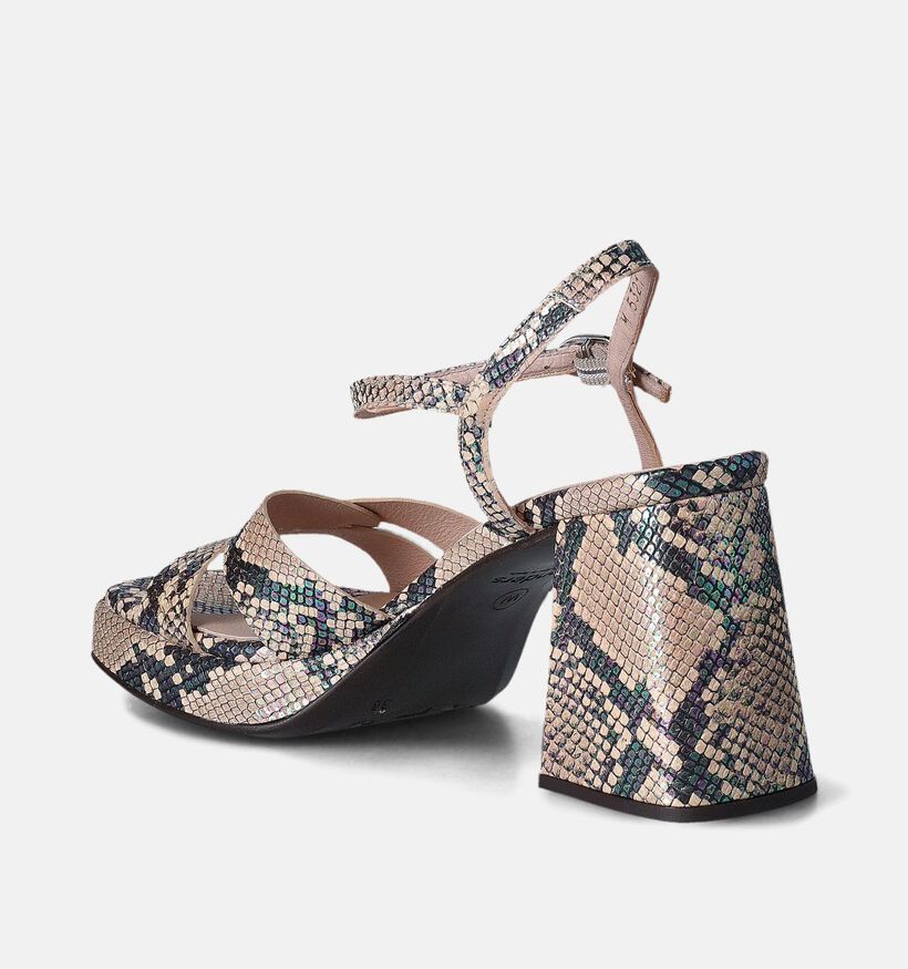 Wonders Beige Sandalen met blokhak voor dames (357827)