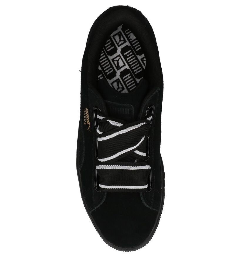 Zwarte Lage Sneakers Puma Suede Heart in stof (199470)