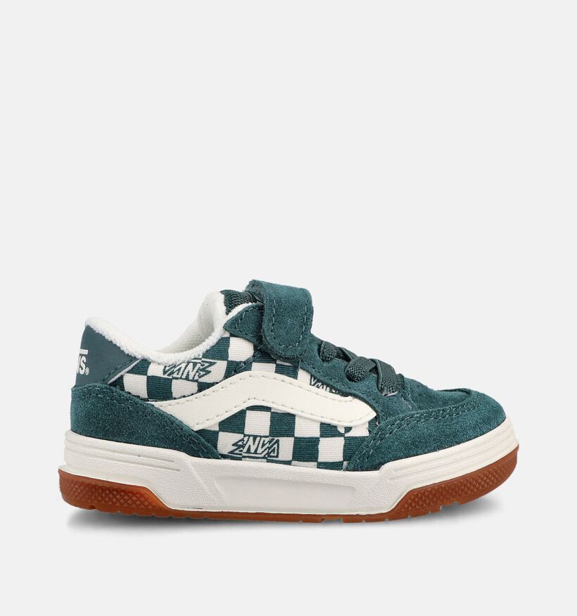 Vans Hylane Geo Check Baskets en Vert pour gar&ccedil;ons, filles (368983)