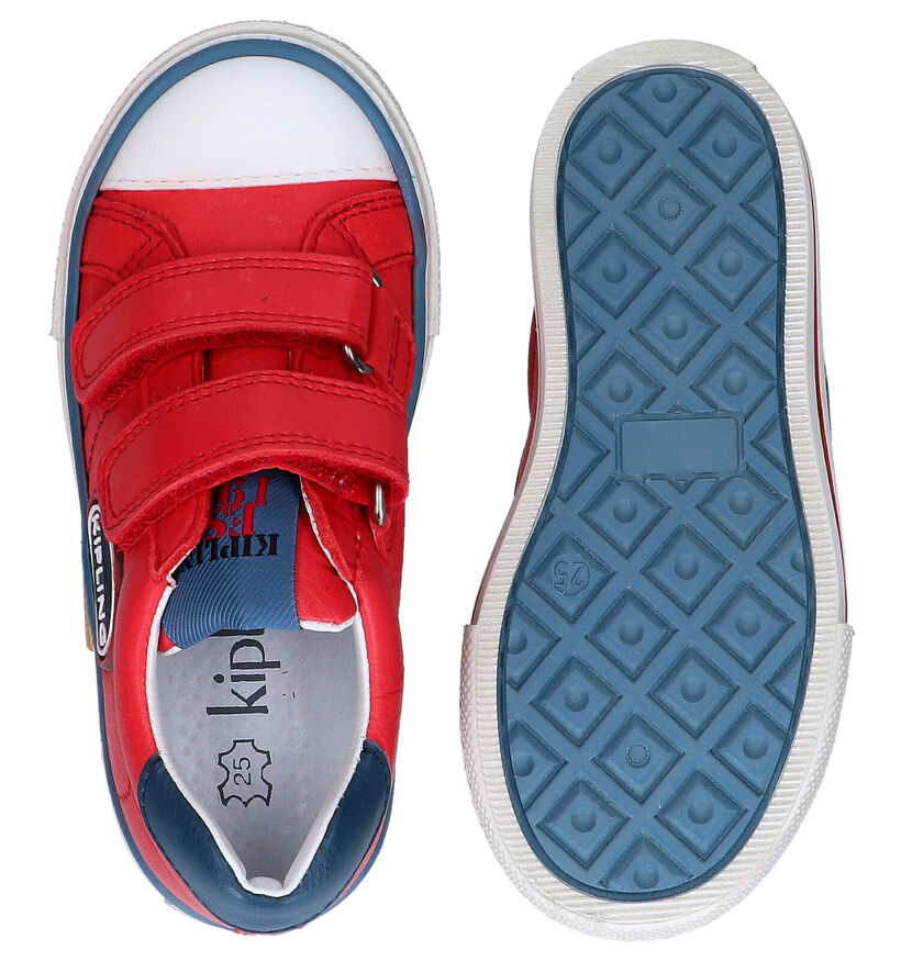 Kipling Evasio Chaussures à Velcro en Rouge en cuir (289368)