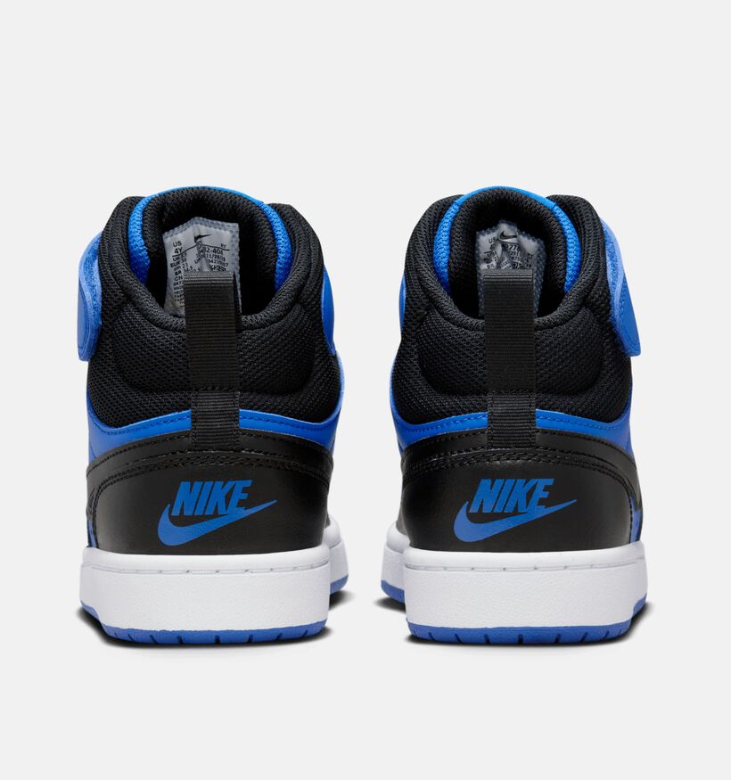 Nike Court Borough Mid 2 Baskets montantes en Bleu/Noir pour garçons, filles (359804) - pour semelles orthopédiques
