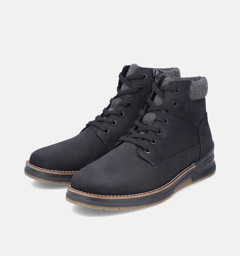 Rieker Zwarte Bottines voor heren (347450) - geschikt voor steunzolen