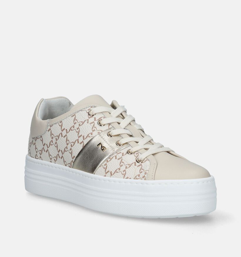 NeroGiardini Beige Sneakers voor dames (339531) - geschikt voor steunzolen