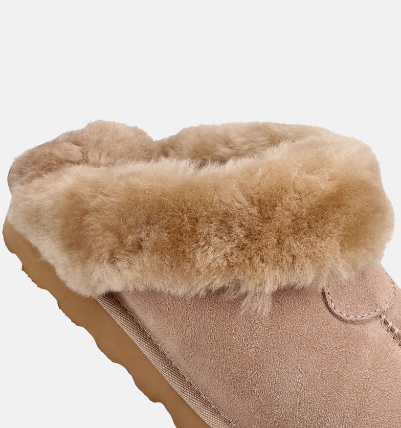 Laurent David Split Seam Slipper Pantoufles ouvertes en Beige pour femmes (382385)