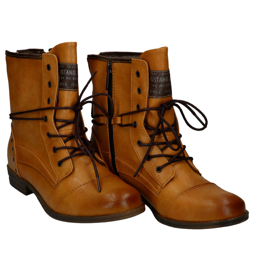 Mustang Bottines en Cognac en simili cuir (294328)