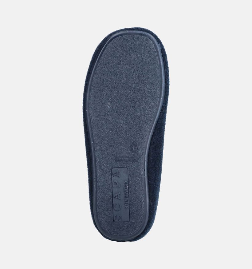 Scapa Pantoufles ouvertes en Bleu fonc&eacute; pour hommes (381016) - pour semelles orthop&eacute;diques