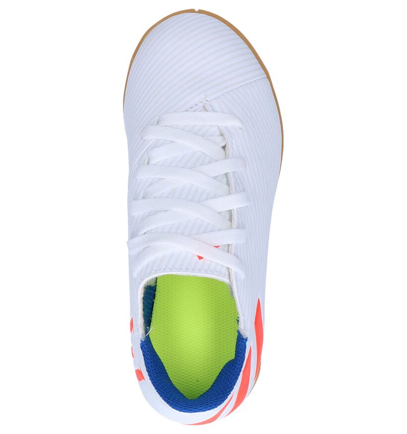 adidas Nemiziz Messi Chaussures de Foot pour Intérieur en Blanc en simili cuir (251622)