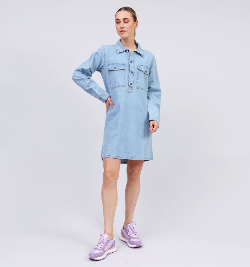 SISTERS POINT Ovea Robe chemise en Bleu Denim pour femmes (363310)