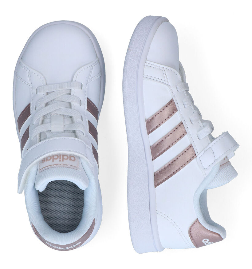 adidas Grand Court C Baskets en Blanc pour filles (314611) - pour semelles orthopédiques