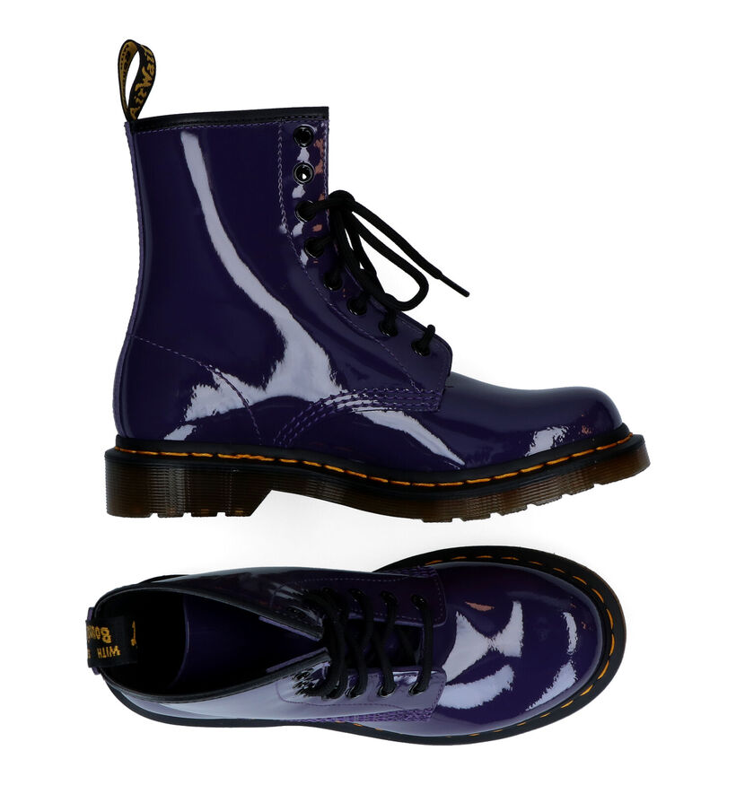 Dr. Martens 1460 Bottines en Mauve en verni (303591)