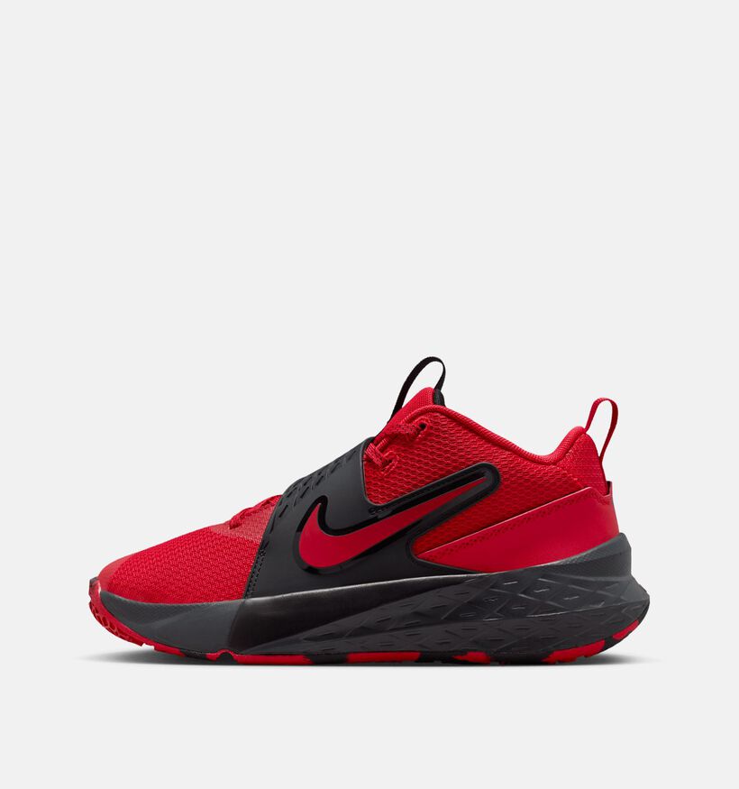 Nike Team Hustle Baskets en Rouge/Noir Nike Team Hustle Baskets en Rouge/Noir pour garçons (364689) - pour semelles orthopédiques