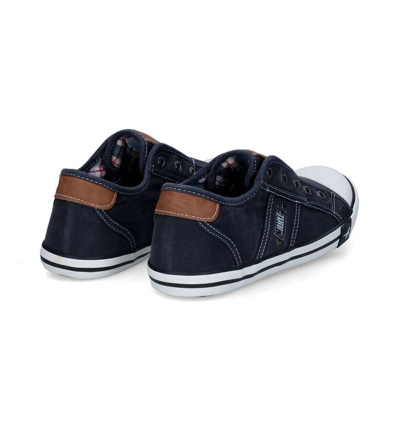 Mustang Slip-ons en Bleu foncé en textile (303683)