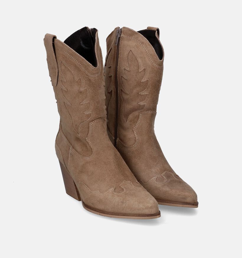 Poelman Taupe Cowboy Boots voor dames (324925)