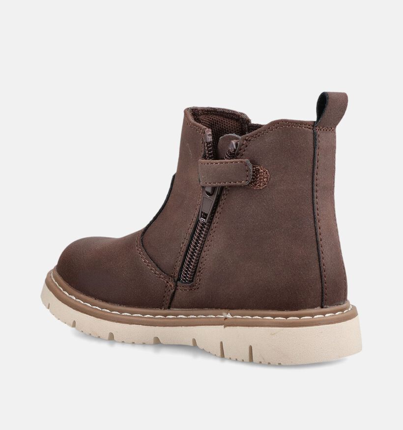 Milo & Mila Bottines Chelsea en Marron pour gar&ccedil;ons (379217)