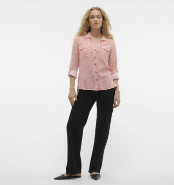 Vero Moda Blouses Wit/Blauw/Roze