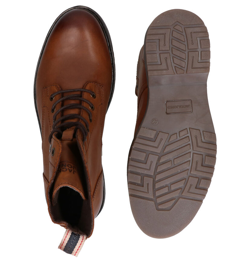 Jack & Jones Norse Bottines en Cognac en cuir (278262)