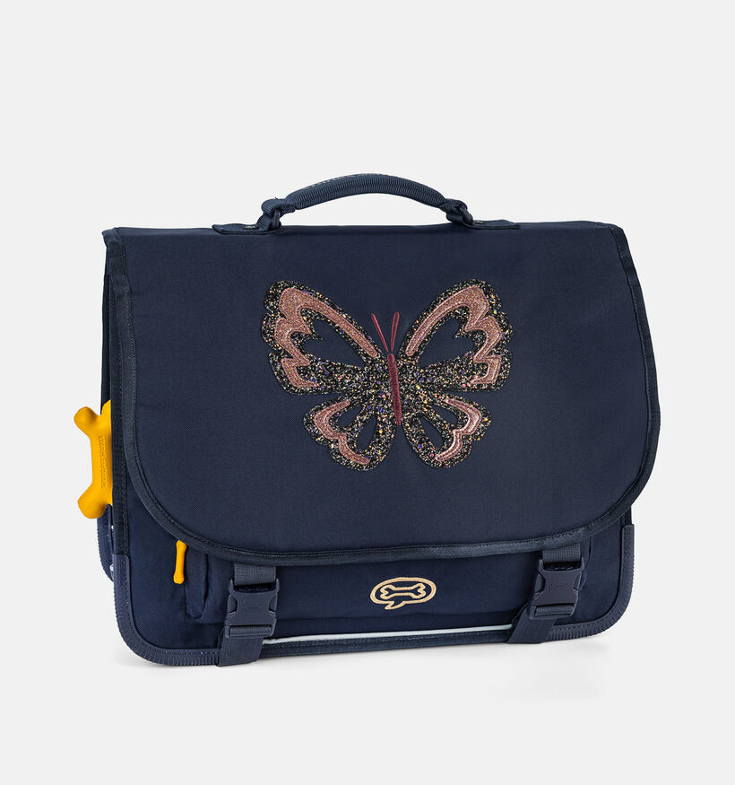STONES and BONES Glitter Butterfly Cartable en Bleu fonc&eacute; pour filles (377425)