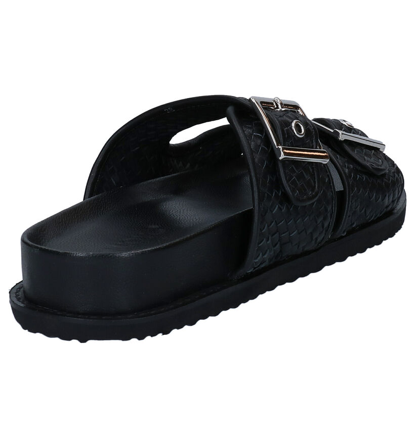 Inuovo Nu-pieds plates en Noir en cuir (292688)