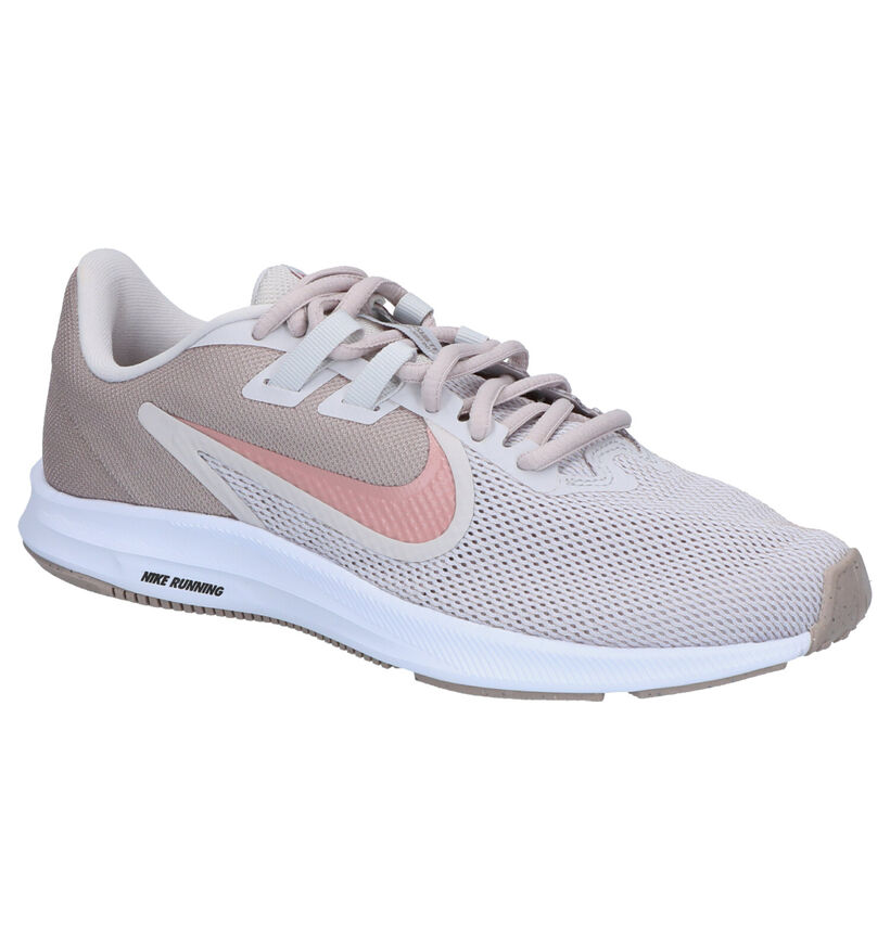 Nike Downshifter 9 Beige Sneakers in stof (253935)