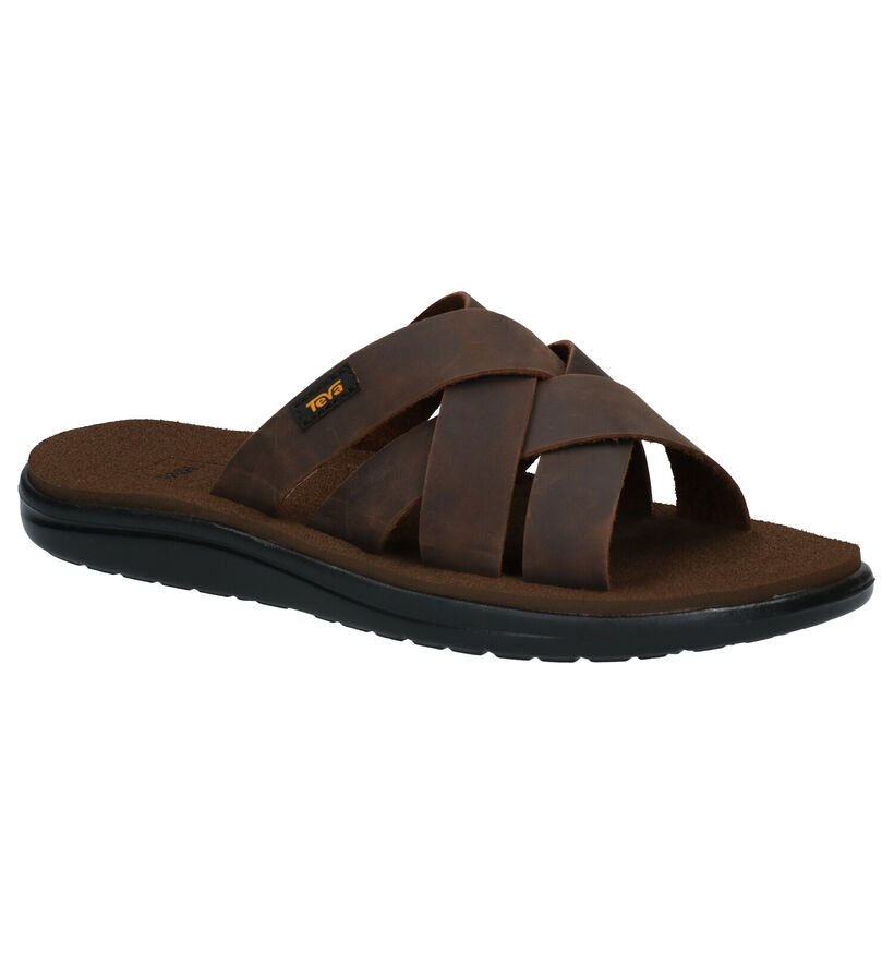 Teva Voya Nu-pieds en Brun en cuir (305618)