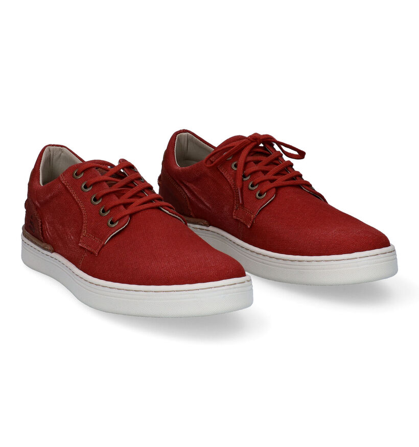 Bullboxer Chaussures à lacets en Rouge pour hommes (302204) - pour semelles orthopédiques