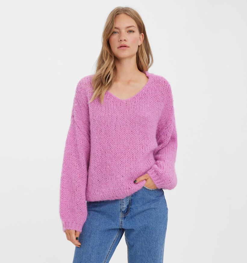 Vero Moda Erin Pull à tricoté en Rose (326946)