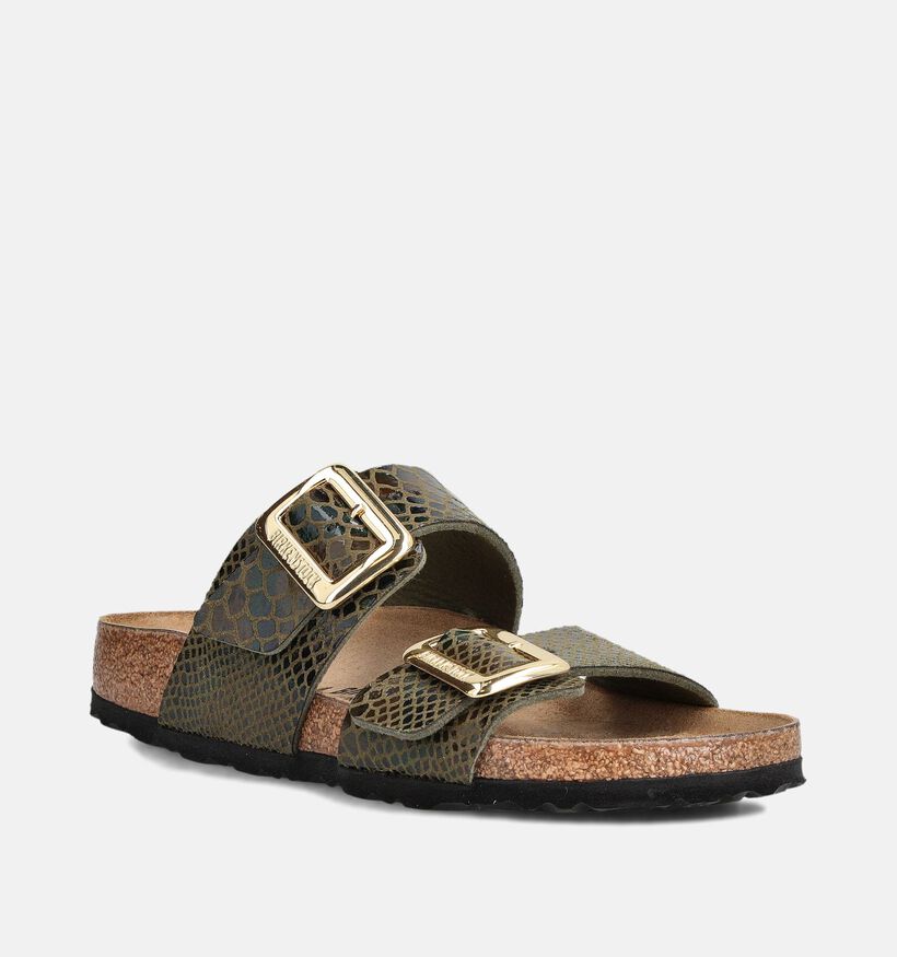 Birkenstock Sydney Cushion Buckle Snake/Bruine Slippers voor dames (360266)