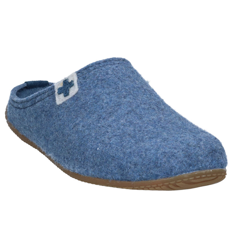 Living Kitzbühel Blauwe Pantoffels voor dames (315843) - geschikt voor steunzolen