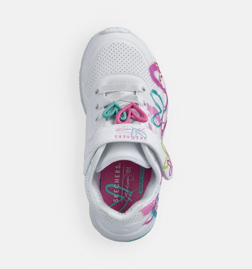 Skechers Uno Lite Baskets basses en Blanc pour filles (367803) - pour semelles orthop&eacute;diques