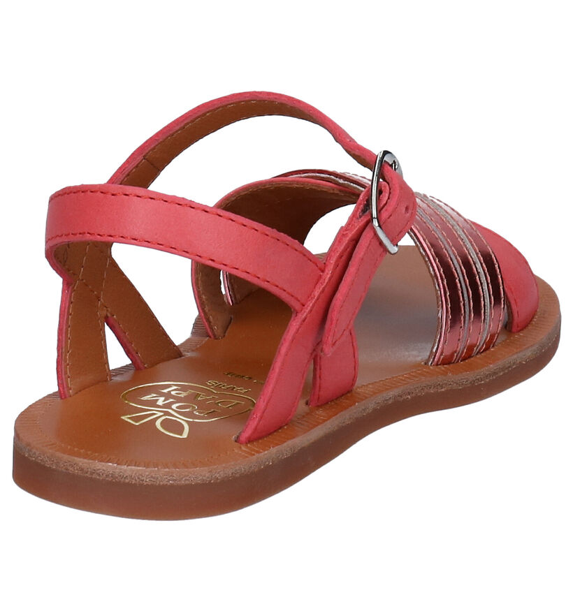 Pom d'Api Plaguette Lili Zilveren Sandalen in leer (288624)