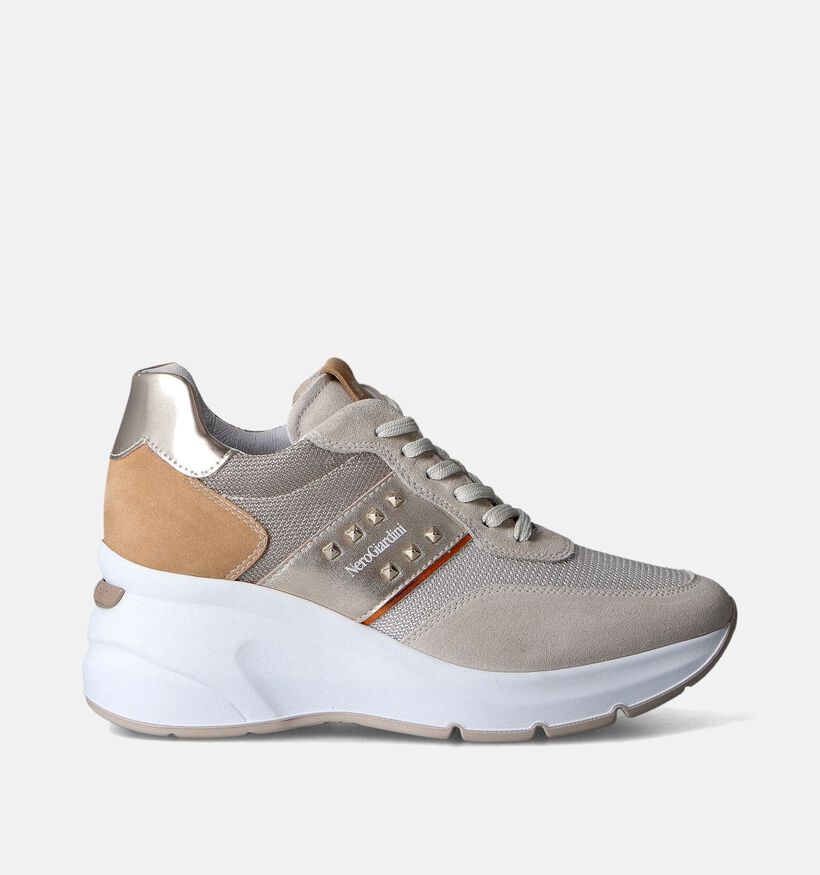 NeroGiardini Beige Sneakers met sleehak voor dames (351948) - geschikt voor steunzolen