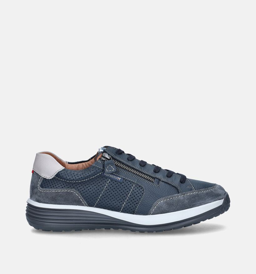 Mephisto Sacco Velsport Blauwe Veterschoenen voor heren (355139) - geschikt voor steunzolen