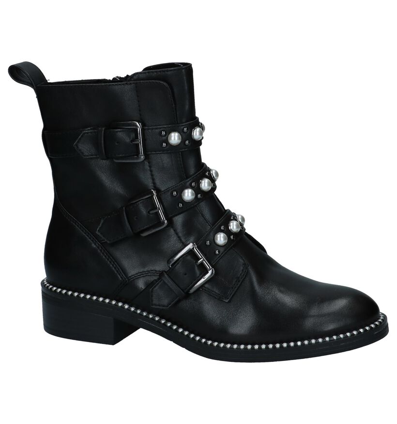 Zwarte Stoere Boots met Steentjes Tamaris in leer (226813)