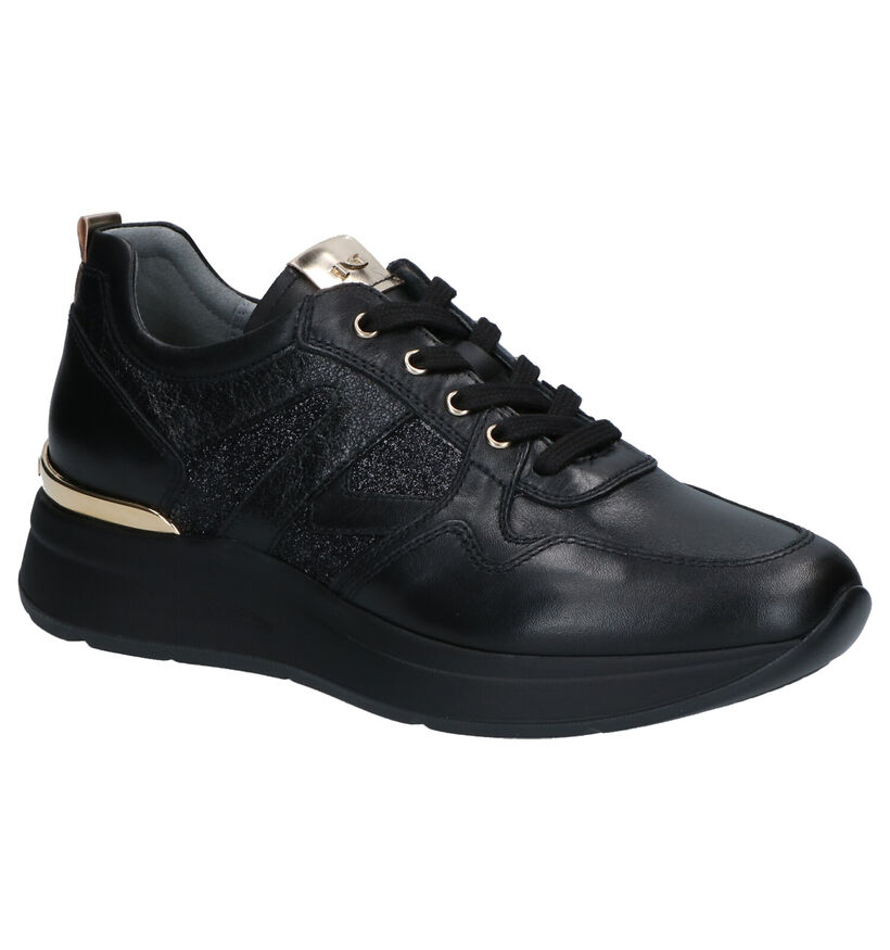 NeroGiardini Zwarte Veterschoenen in leer (261110)