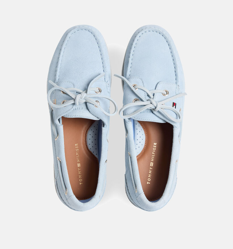 Tommy Hilfiger Suede Lichtblauwe Bootschoenen voor dames (368613)