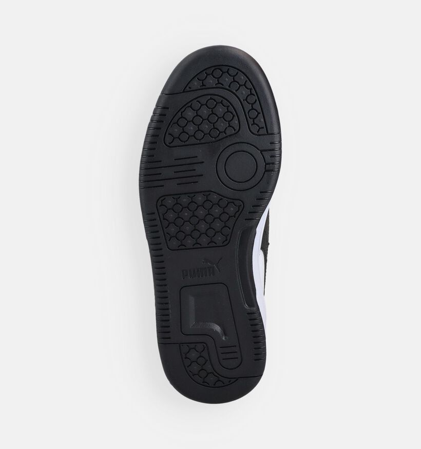 Puma Rebound V6 Witte/Zwarte Sneakers voor meisjes, jongens (366633) - geschikt voor steunzolen