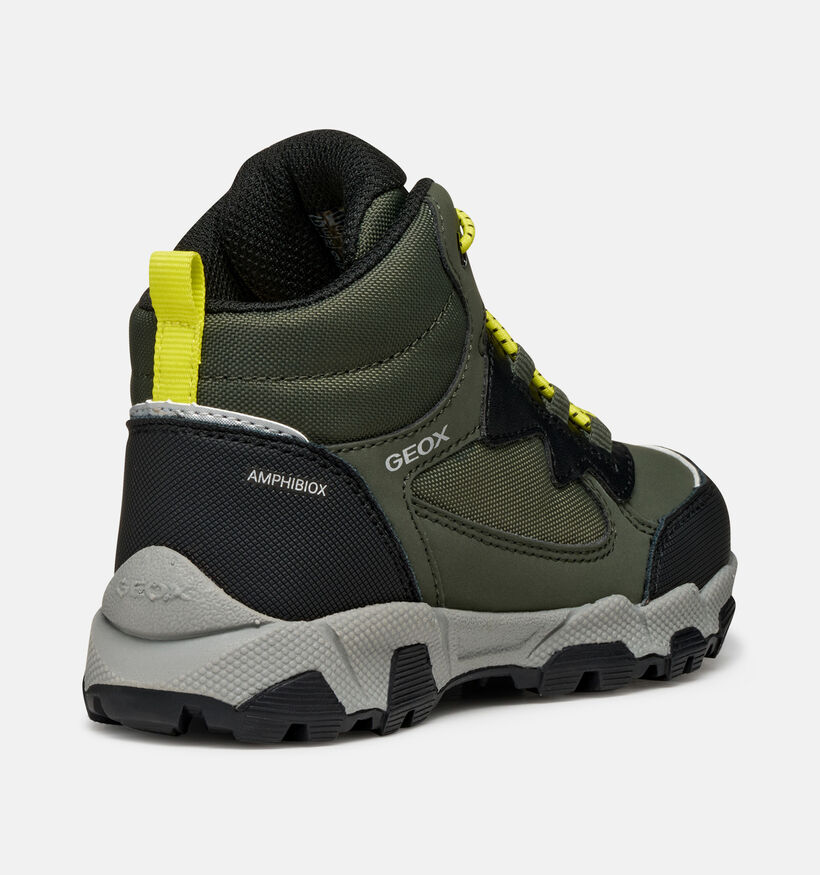 Geox Magnetar Boy Baskets montantes en Vert kaki pour gar&ccedil;ons (377749) - pour semelles orthop&eacute;diques