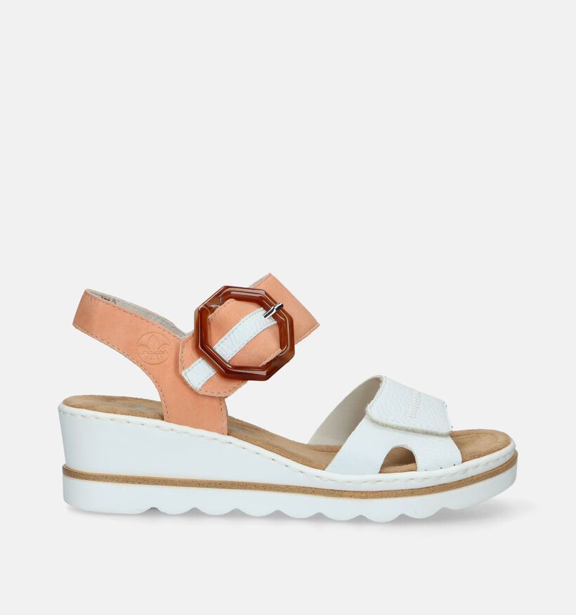 Rieker Oranje Sandalen met sleehak voor dames (339136)