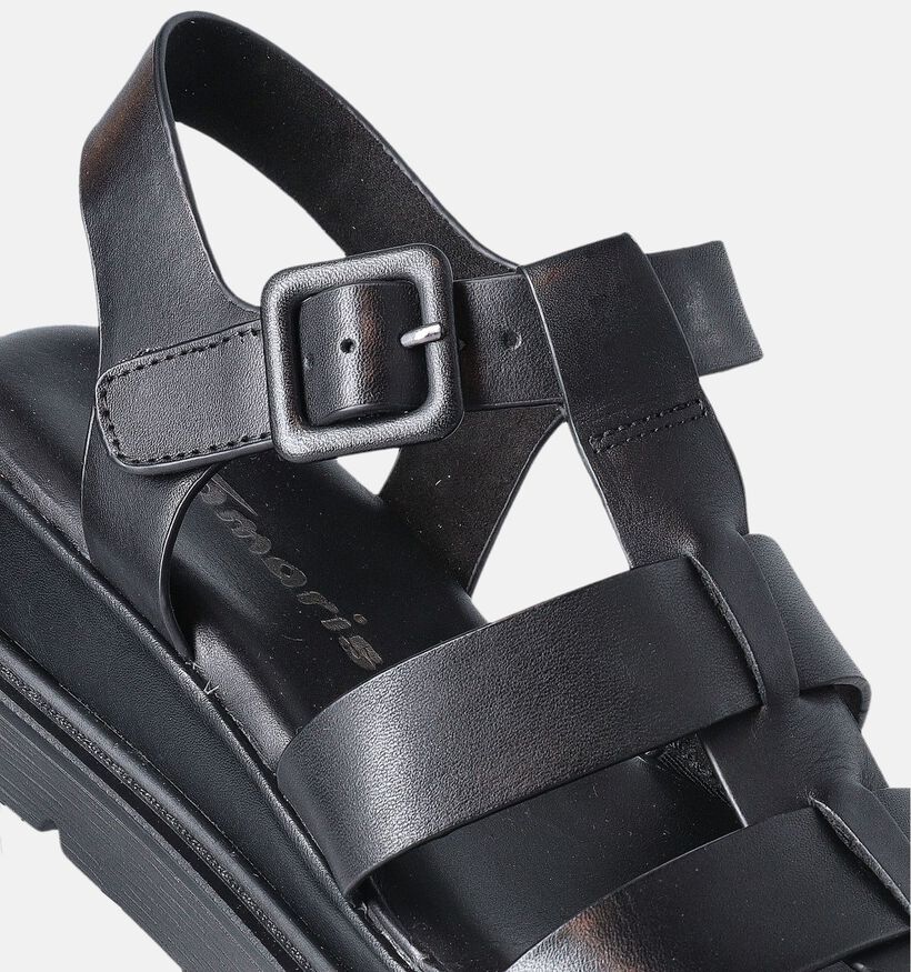 Tamaris Sandales avec talon compensé en Noir pour femmes (356953)