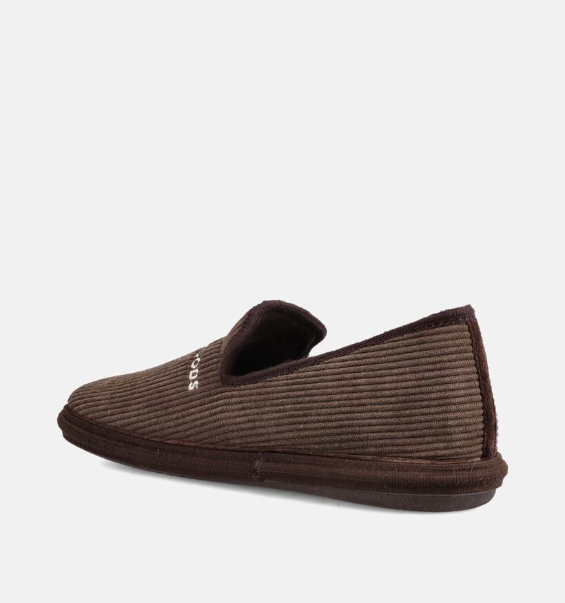 River Woods Hein Corduroy Pantoufles en Marron pour hommes (381214) - pour semelles orthop&eacute;diques