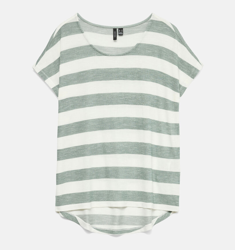 Vero Moda Wide Stripe Groen Gestreept T-shirt voor dames (352192)