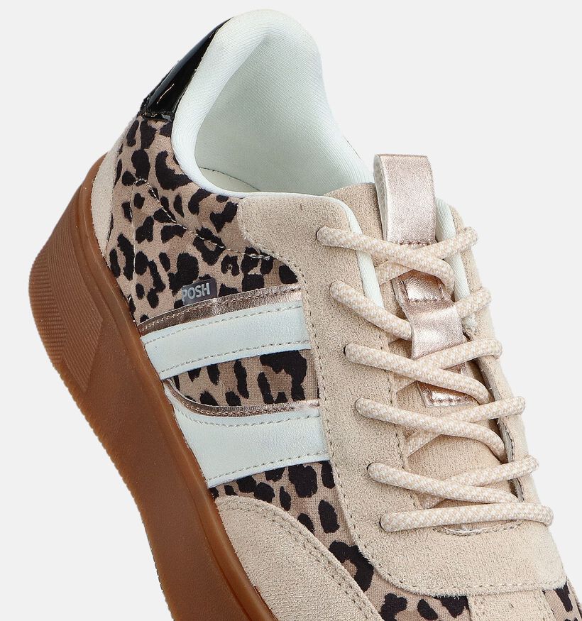 Posh by Poelman Baskets Leopard en Beige pour femmes (367970) - pour semelles orthopédiques