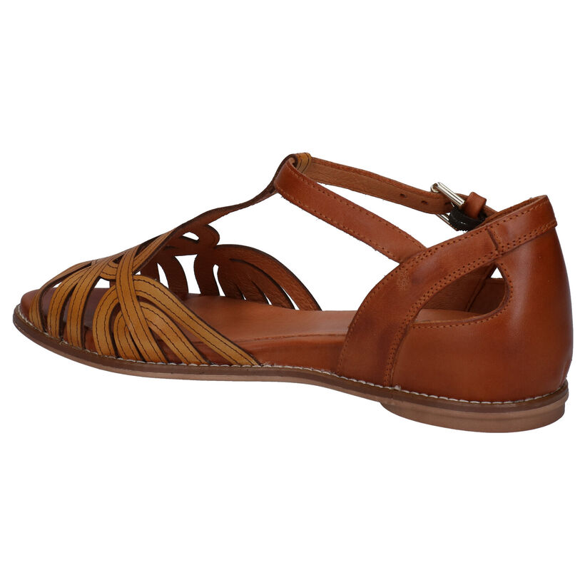 Pikolinos Cognac/Ecru Sandalen in leer (289267)