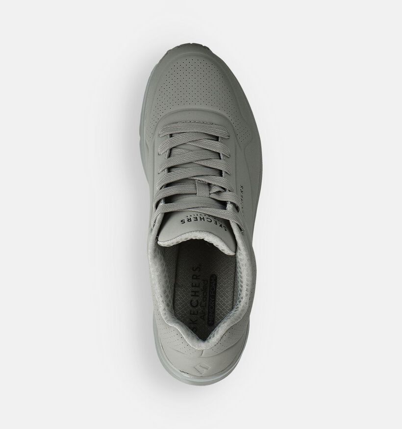 Skechers Uno Stand On Air Baskets basses en Gris pour hommes (366497) - pour semelles orthop&eacute;diques