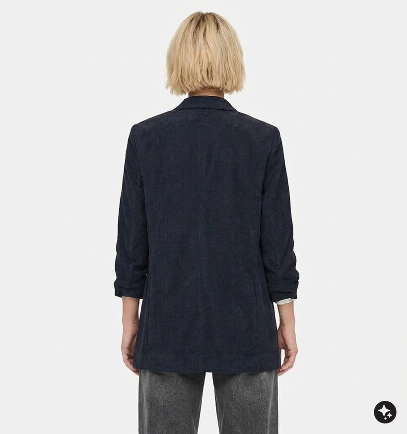 Pieces Bosella 3/4 Corduroy Donkerblauwe Blazer voor dames (382090)