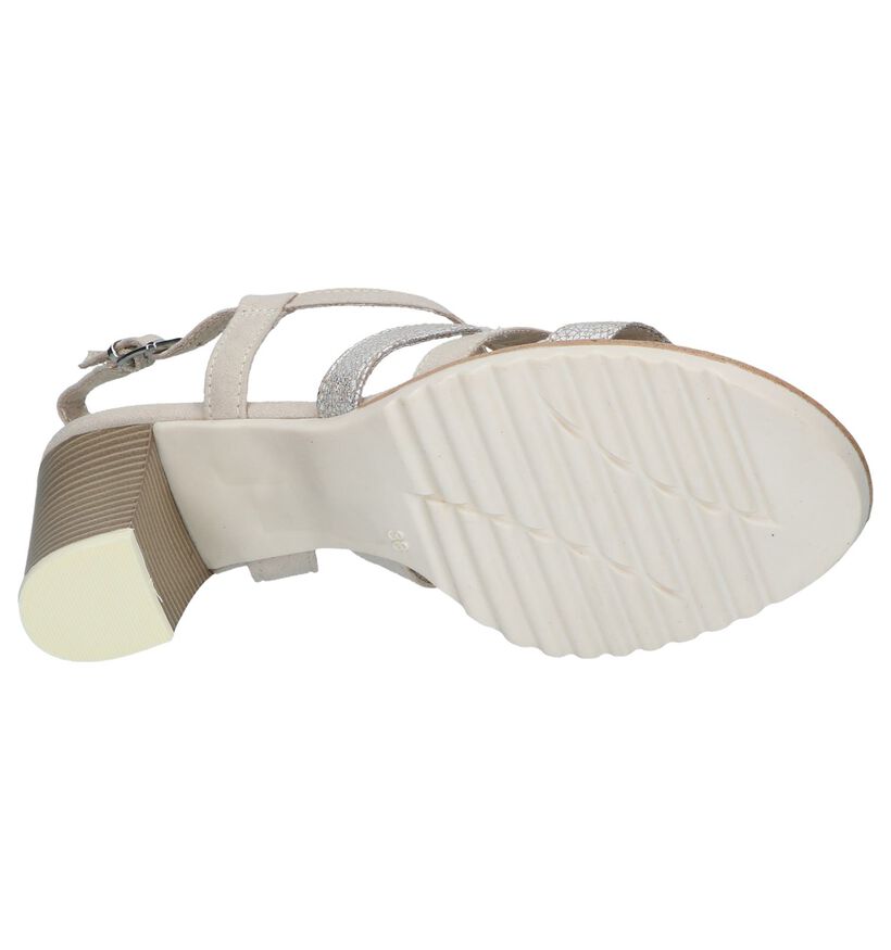 Lichtbeige Sandalen Marco Tozzi in stof (243018)